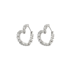 Diamond Heart Bijoux Hoops- Silver. Earrings