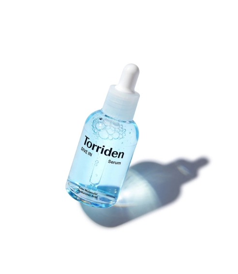 "DIVE-IN Low-Molecular Hyaluronic Acid Serum" drėkinamasis veido serumas. Korėjietiški serumai ir ampulės