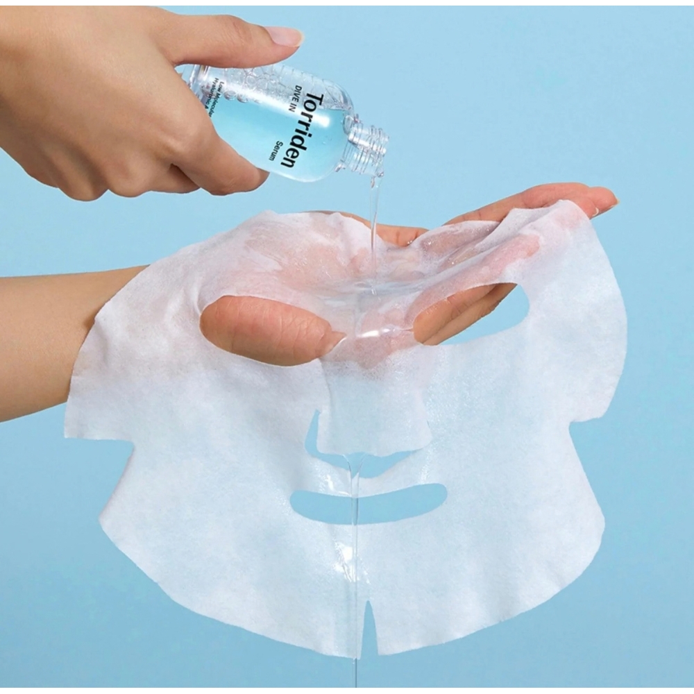 Torriden "DIVE-IN Low Molecule Hyaluronic Acid Mask" lakštinė veido kaukė. Korėjietiškos veido kaukės