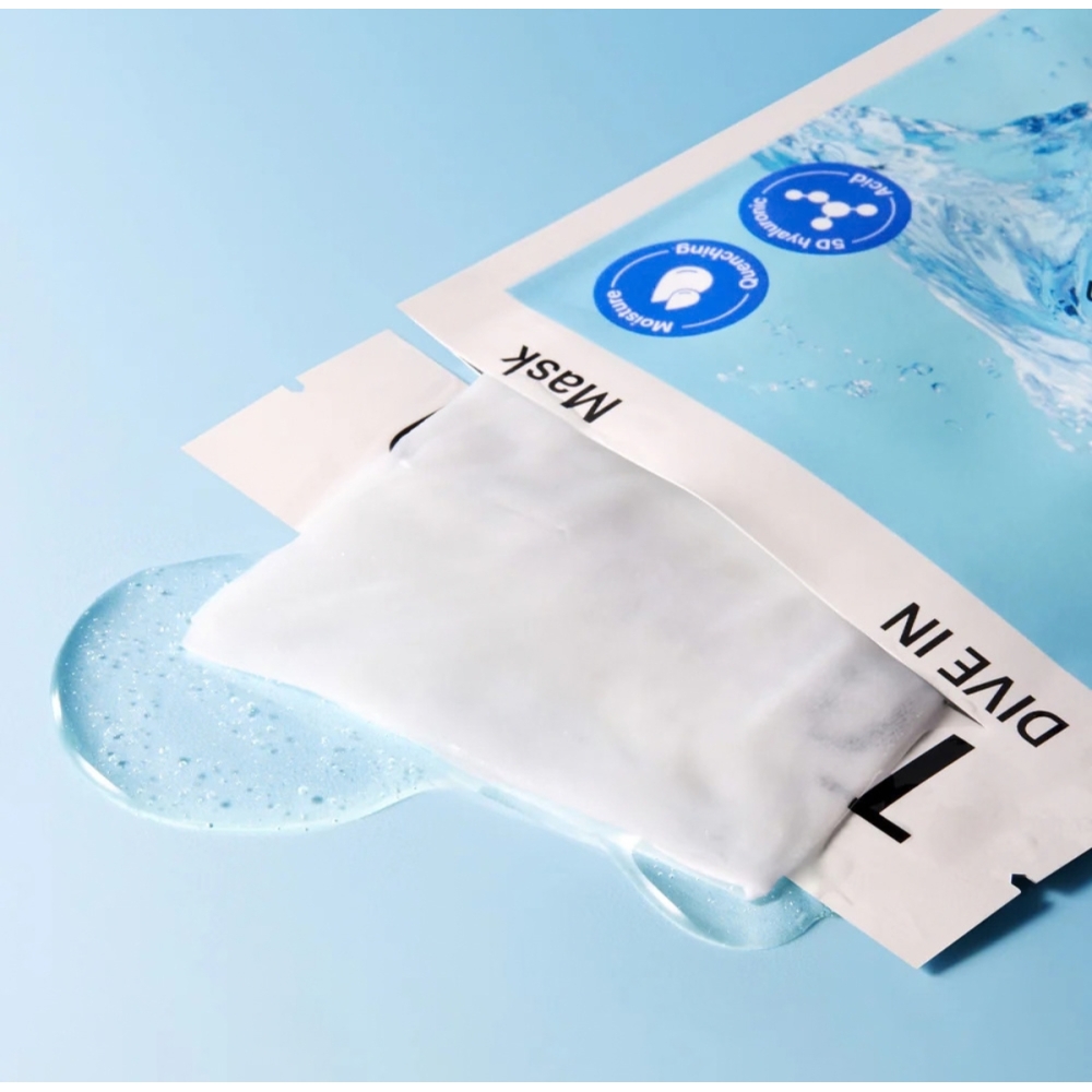 Torriden "DIVE-IN Low Molecule Hyaluronic Acid Mask" lakštinė veido kaukė. Korėjietiškos veido kaukės