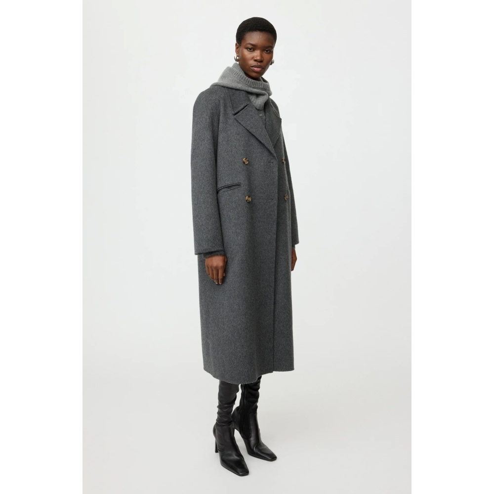 Soft Goat Coats Double Breasted Coat In Anthracite Melange Soft Goat Double Breasted Coat In Anthracite Melange. Coats