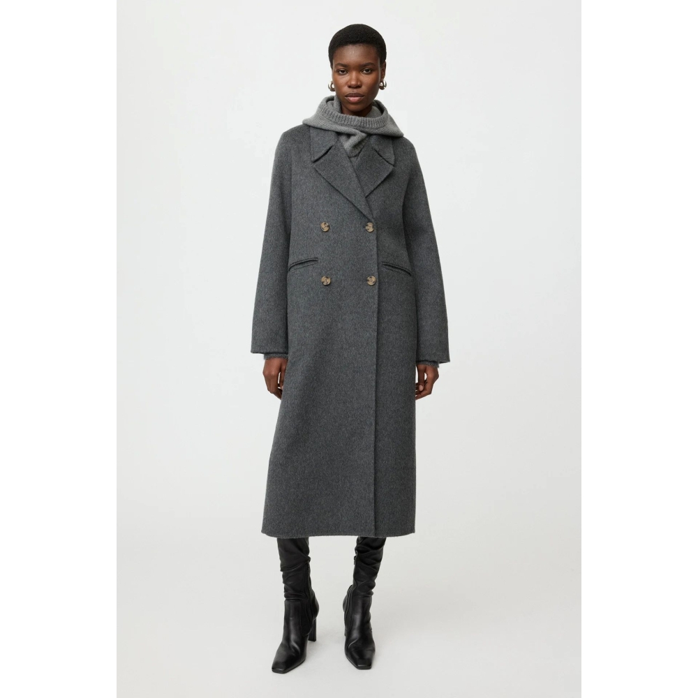 Soft Goat Coats Double Breasted Coat In Anthracite Melange Soft Goat Double Breasted Coat In Anthracite Melange. Coats