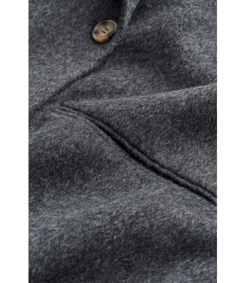 Double Breasted Coat In Anthracite Melange. Coats