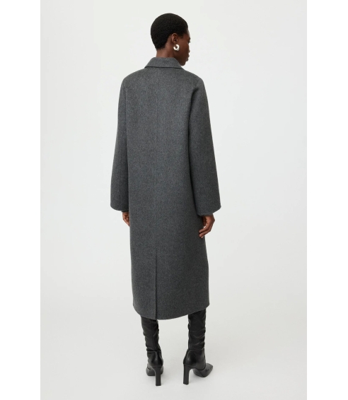 Double Breasted Coat In Anthracite Melange. Coats