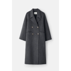 Double Breasted Coat In Anthracite Melange. Coats Double Breasted Coat In Anthracite Melange. Coats
