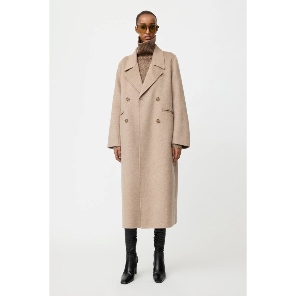 Soft Goat Coats Double Breasted Coat In Greige Soft Goat Double Breasted Coat In Greige. Coats
