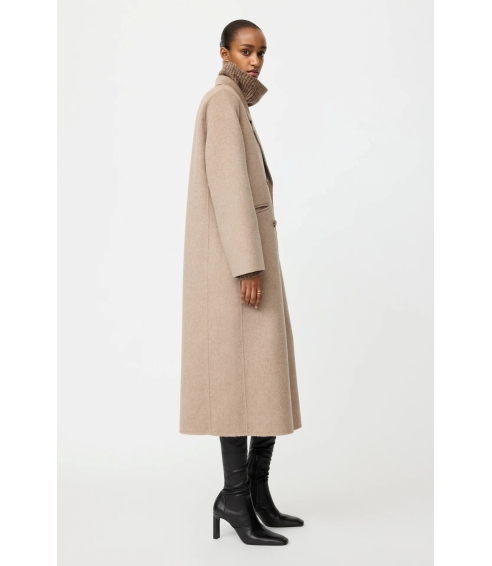 Double Breasted Coat In Greige. Coats