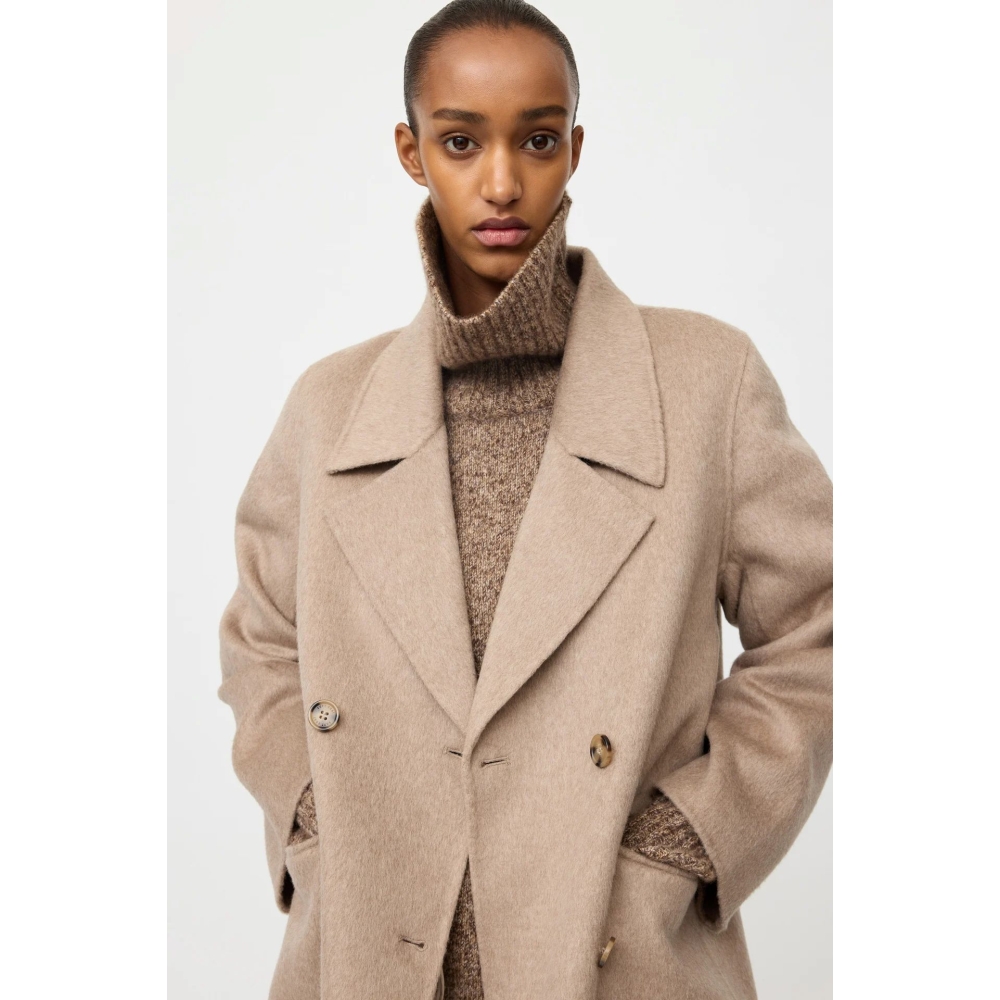 Soft Goat Coats Double Breasted Coat In Greige Soft Goat Double Breasted Coat In Greige. Coats