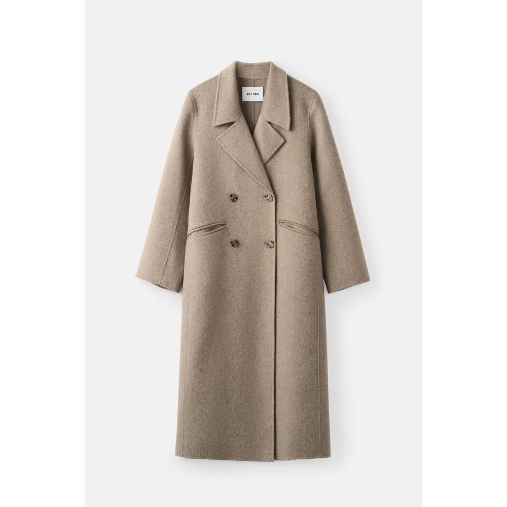 Soft Goat Coats Double Breasted Coat In Greige Soft Goat Double Breasted Coat In Greige. Coats