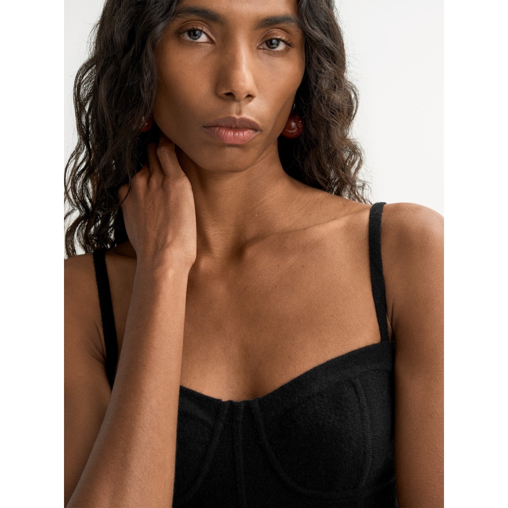 Soft Goat "Double Knit Singlet" juodos spalvos palaidinė . Marškinėliai