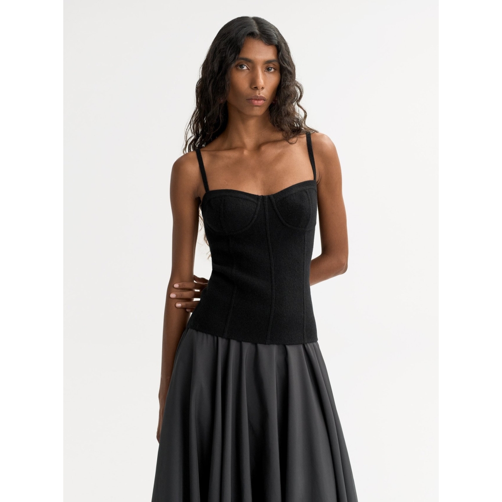 Soft Goat "Double Knit Singlet" juodos spalvos palaidinė . Marškinėliai