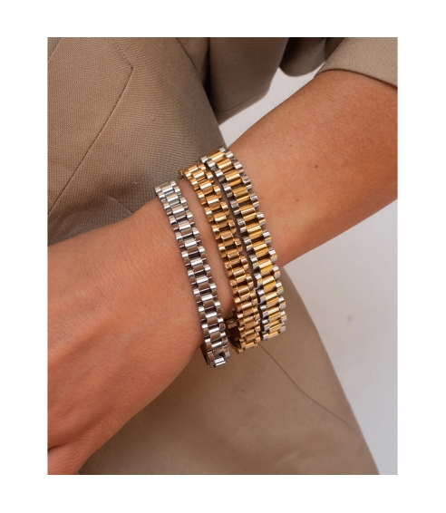 Two-Toned Timepiece Bracelet. Bracelets