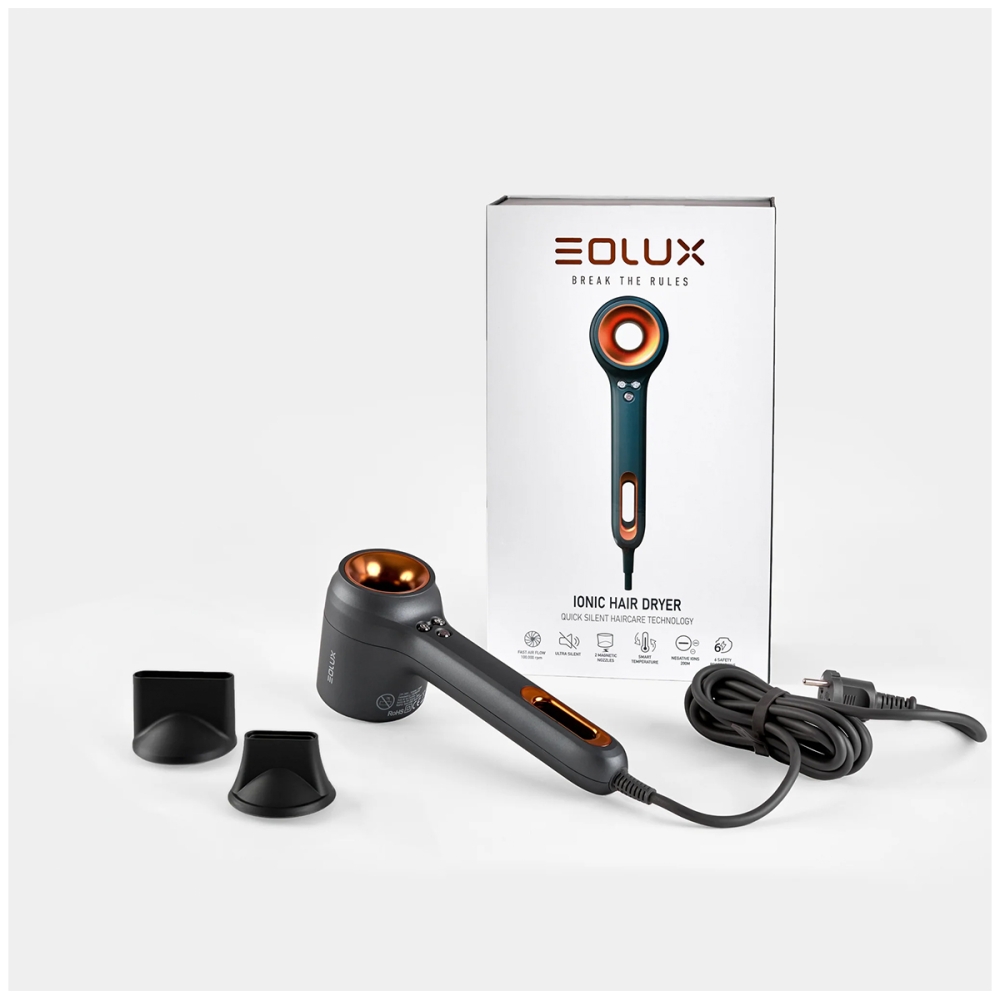 EOLUX EX02 Ionic Hair Dryer Space Grey/Bronze. Hair dryers