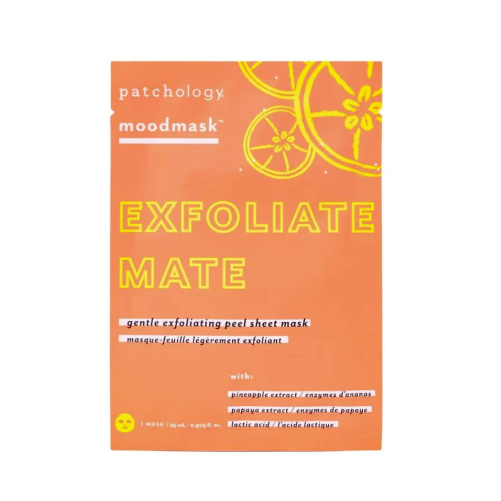 Exfoliate Mate Sheet Mask. Products with acids