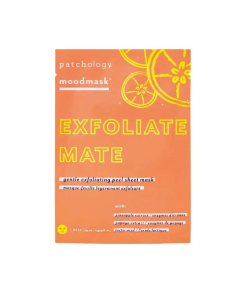 Exfoliate Mate Sheet Mask. Products with acids