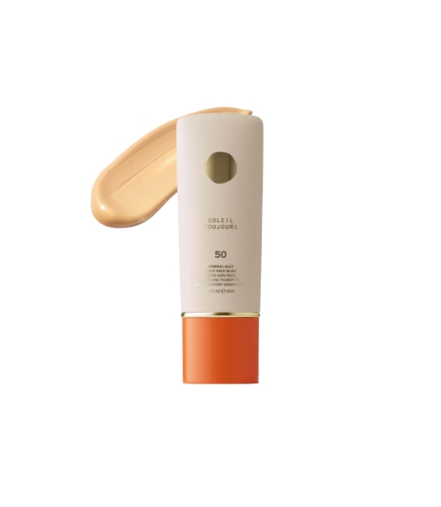 “Face Glow Tinted Moisturizer Mineral SPF 50” su vitaminu C ir niacinamidu. Veido kremai nuo saulės
