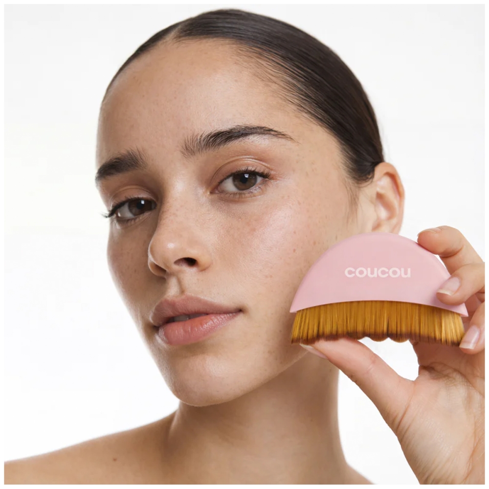 The Coucou Club "Facial Dry Brush” šepetys sausam veido masažui. Veido masažuokliai