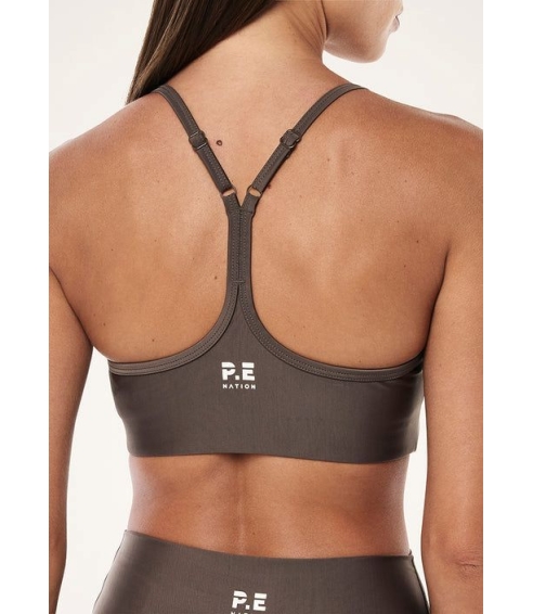 "Fairmont Sports Bra" blizgios rudos spalvos sportinė liemenėlė. Sportinės liemenėlės