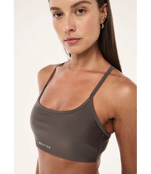 "Fairmont Sports Bra" blizgios rudos spalvos sportinė liemenėlė. Sportinės liemenėlės