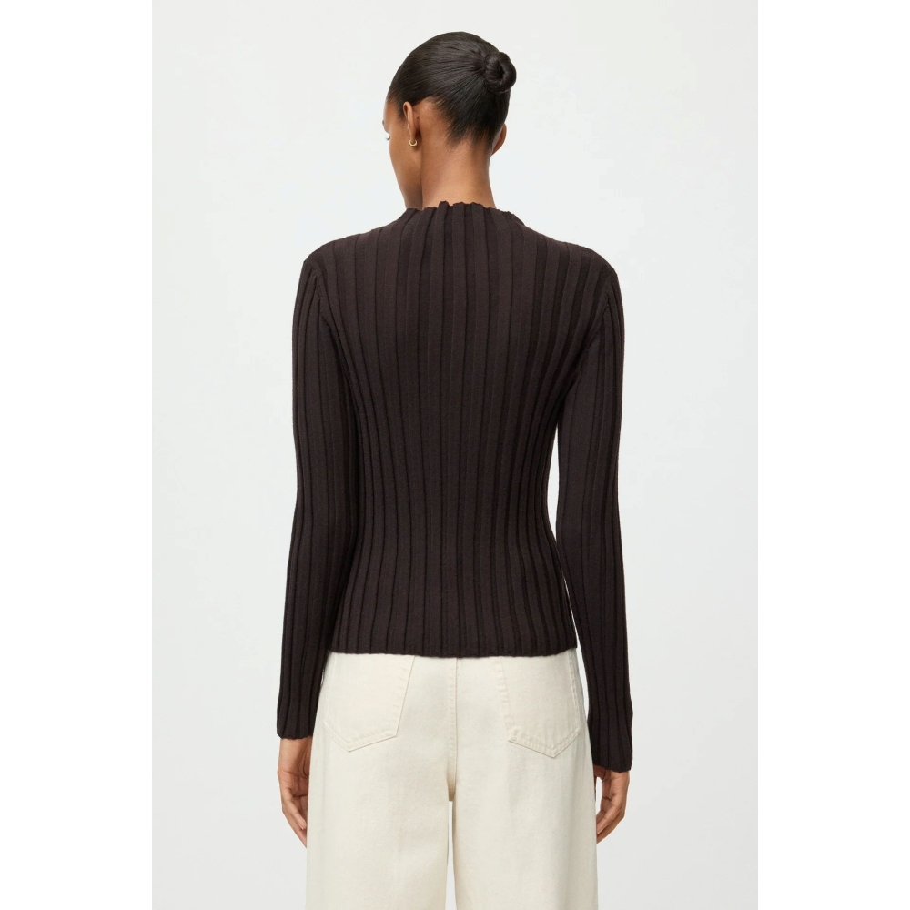 Soft Goat Sweaters Featherlight Ribbed Top In Mocha Soft Goat Featherlight Ribbed Top In Mocha. Sweaters