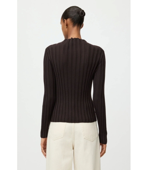 "Featherlight Ribbed Top“ rudos spalvos megztinis. Megztiniai