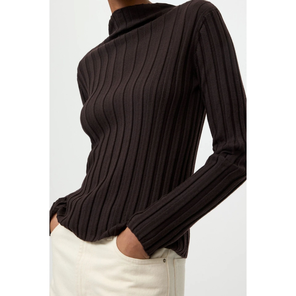 Soft Goat Sweaters Featherlight Ribbed Top In Mocha Soft Goat Featherlight Ribbed Top In Mocha. Sweaters
