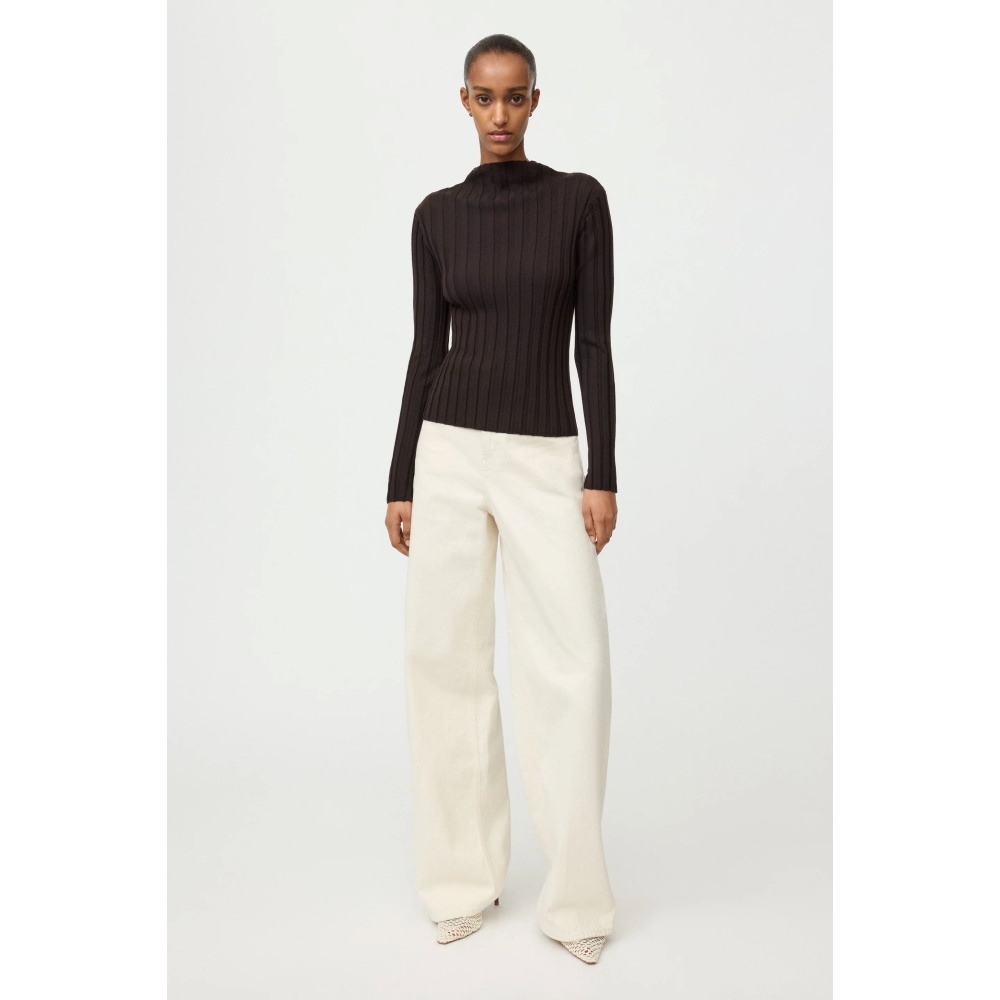 Soft Goat Sweaters Featherlight Ribbed Top In Mocha Soft Goat Featherlight Ribbed Top In Mocha. Sweaters