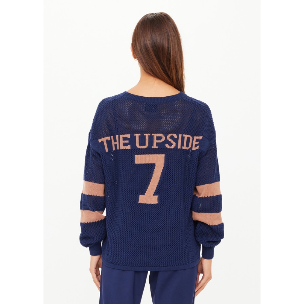 The Upside "Fenway Sebastian Knit Crew“ mėlynos spalvos megztinis. Megztiniai
