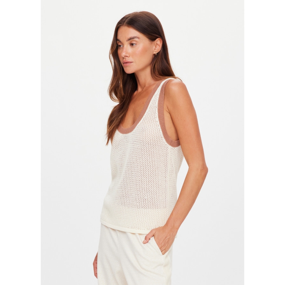 The Upside "Fenway Wales Knit Tank“ megzti marškinėliai. Trumpomis rankovėmis