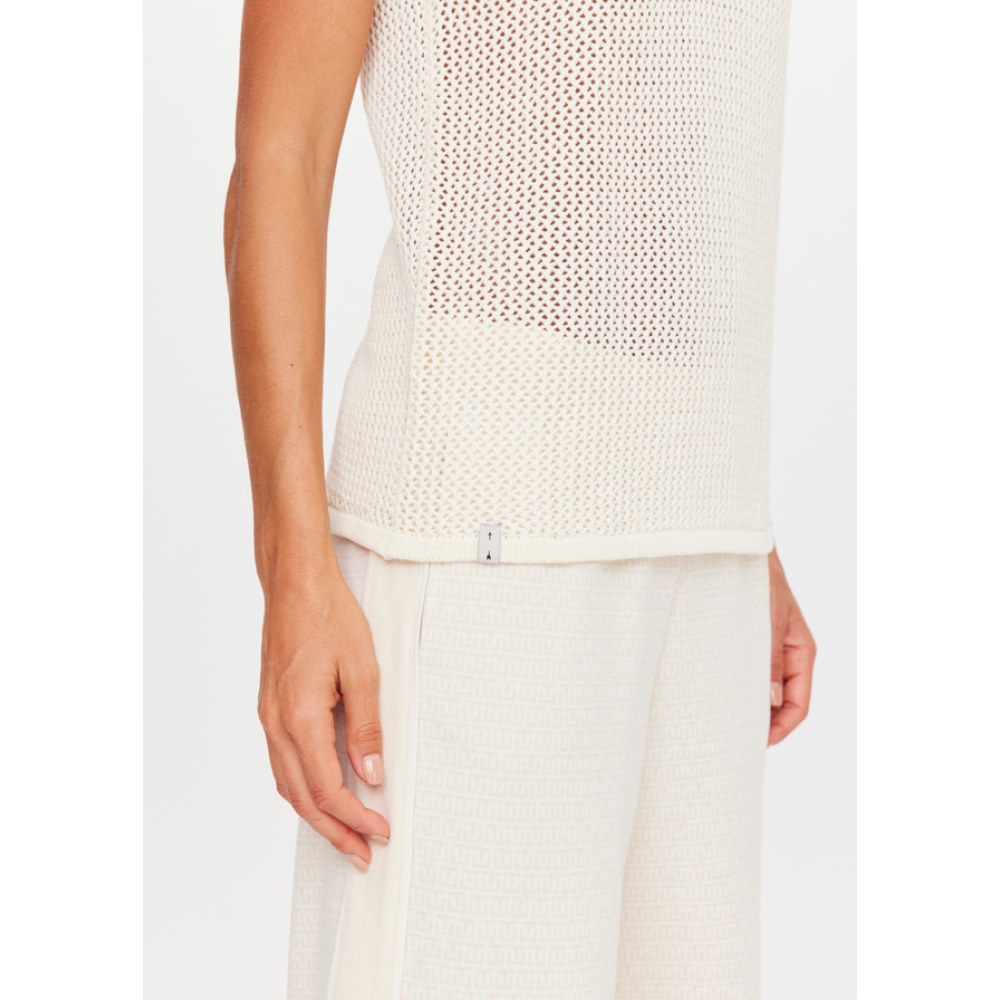 The Upside "Fenway Wales Knit Tank“ megzti marškinėliai. Trumpomis rankovėmis