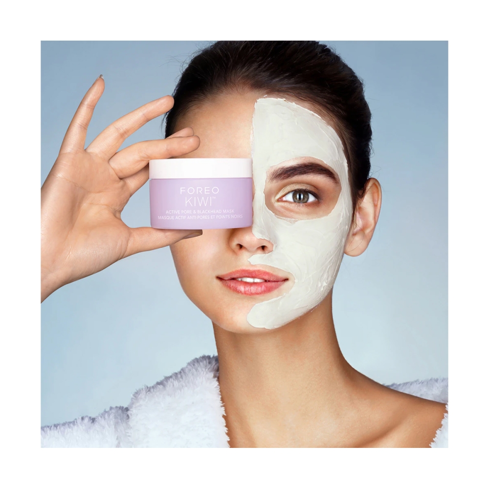 Foreo Foreo “KIWI™ Active Pore & Blackhead Mask” poras valanti kaukė. Valančios veido kaukės