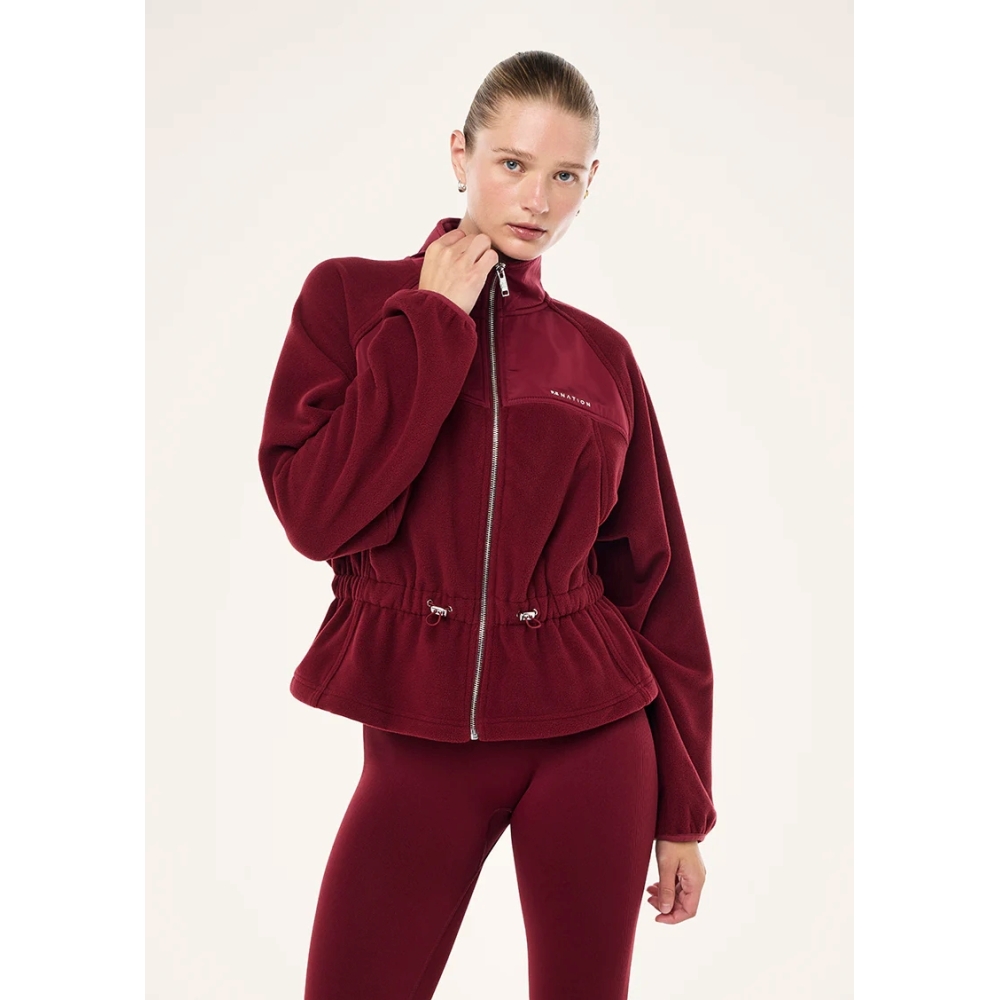 P.E Nation "Form Jacket" bordo spalvos šerpos audinio švarkas. Švarkai