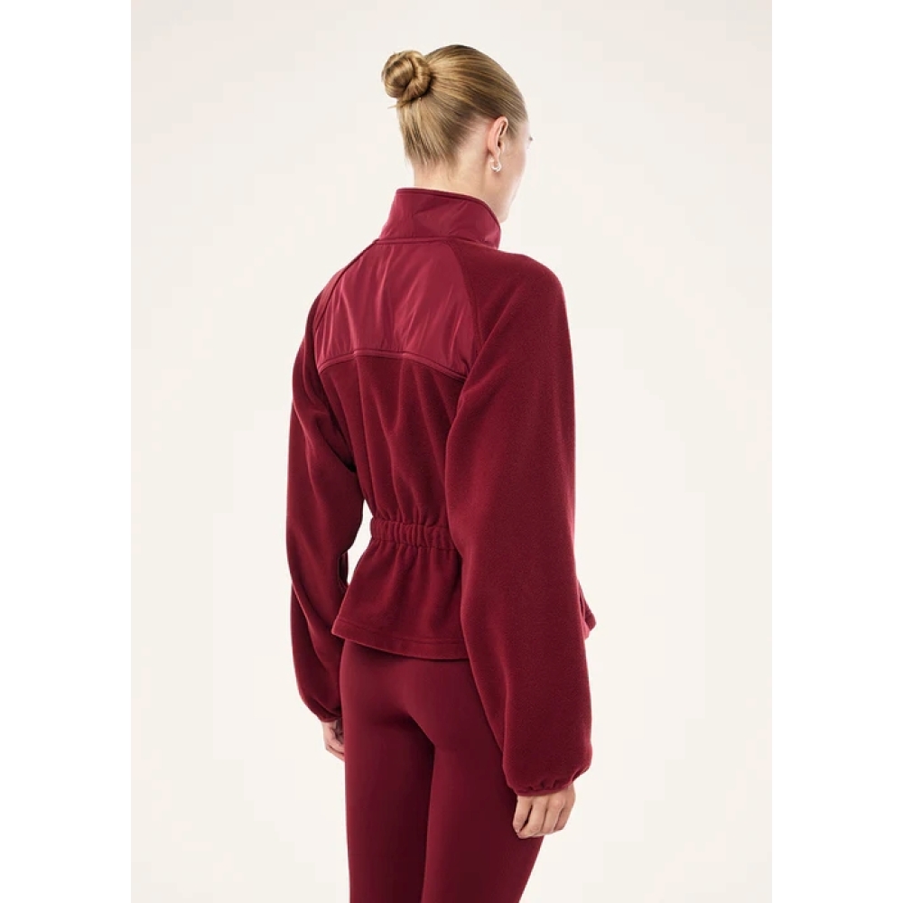 P.E Nation "Form Jacket" bordo spalvos šerpos audinio švarkas. Švarkai