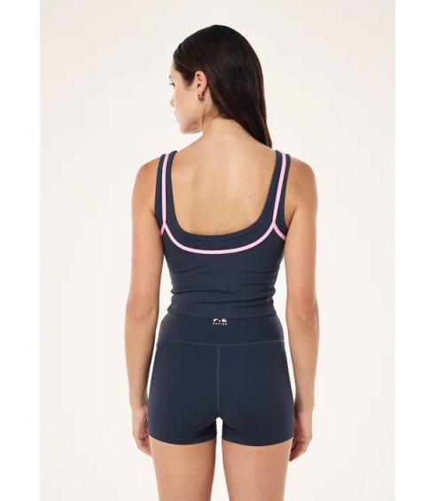 Forward tank in marine blue and prism pink. Tops