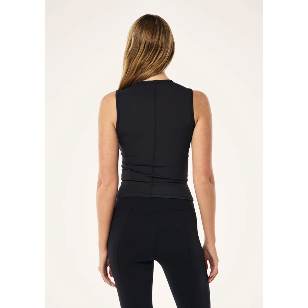 P.E Nation FOUNDATION Muscle Tank in Black. Short sleeve
