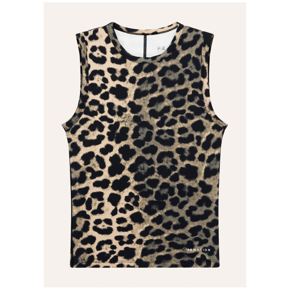 P.E Nation FOUNDATION MUSCLE TANK IN LEOPARD. Clothes