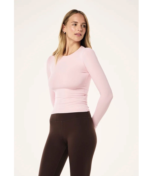 FOUNDATION Long Sleeve Top in Pink. Tops