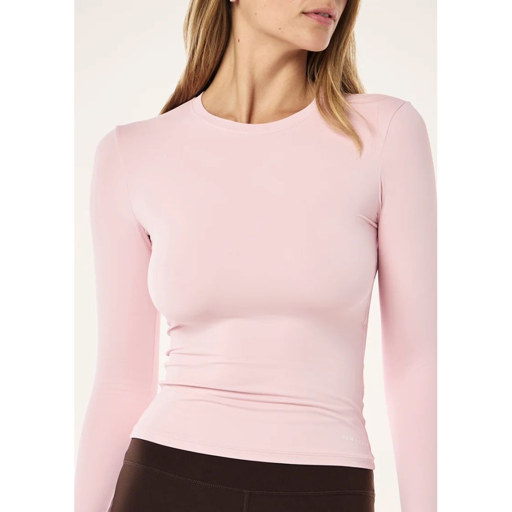 P.E Nation FOUNDATION Long Sleeve Top in Pink. Long sleeve