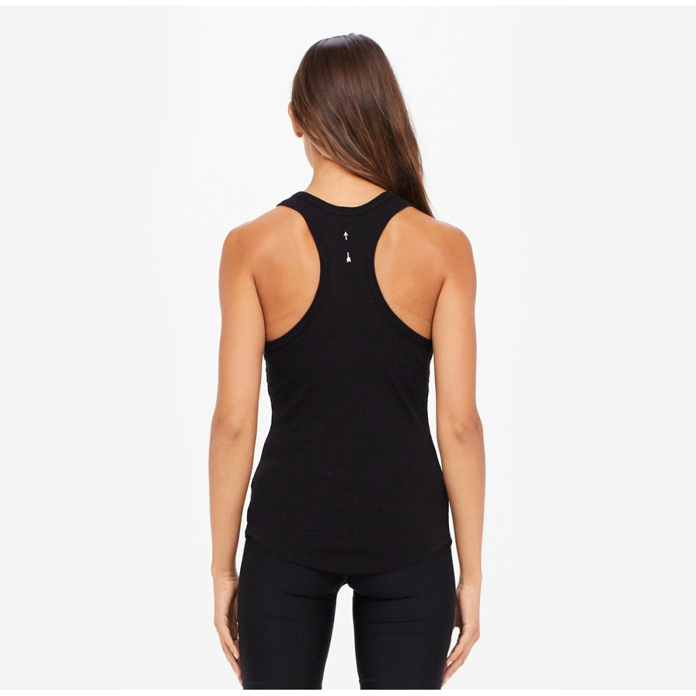 FRANKIE RIB TANK BLACK. Tops