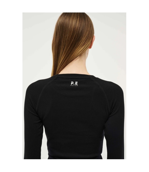 FREE PLAY 3.0 LONG SLEEVE RIB TEE IN BLACK. Tops