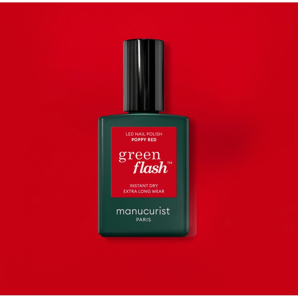 Manucurist “Green Flash™ LED” pusiau ilgalaikis nagų lakas - Poppy Red. Nagų lakai