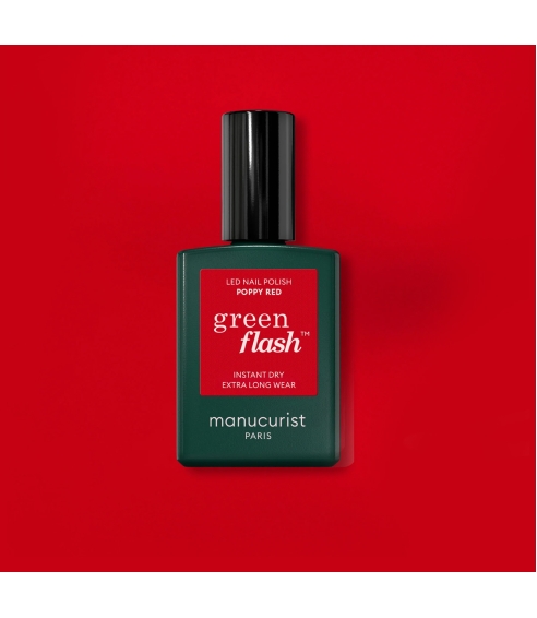 “Green Flash™ LED” pusiau ilgalaikis nagų lakas - Poppy Red. Nagų lakai