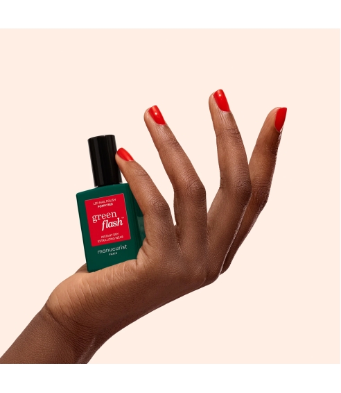 “Green Flash™ LED” pusiau ilgalaikis nagų lakas - Poppy Red. Nagų lakai