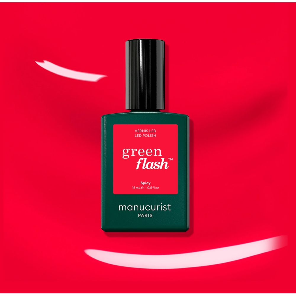 Manucurist “Green Flash™ LED” pusiau ilgalaikis nagų lakas - Spicy. Nagų lakai