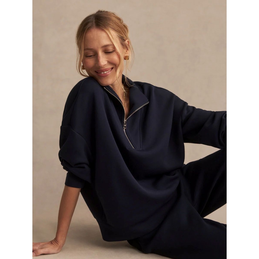 Varley "Hawley Half-Zip Sweat" mėlynos spalvos džemperis. Džemperiai