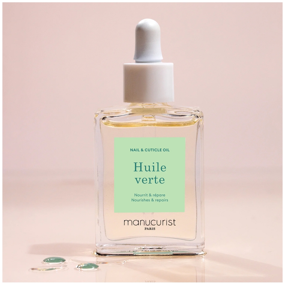 Green "Huile Verte" oil. Nail Care