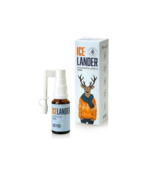 Ice Lander gerklės purškalas. Nuo peršalimo