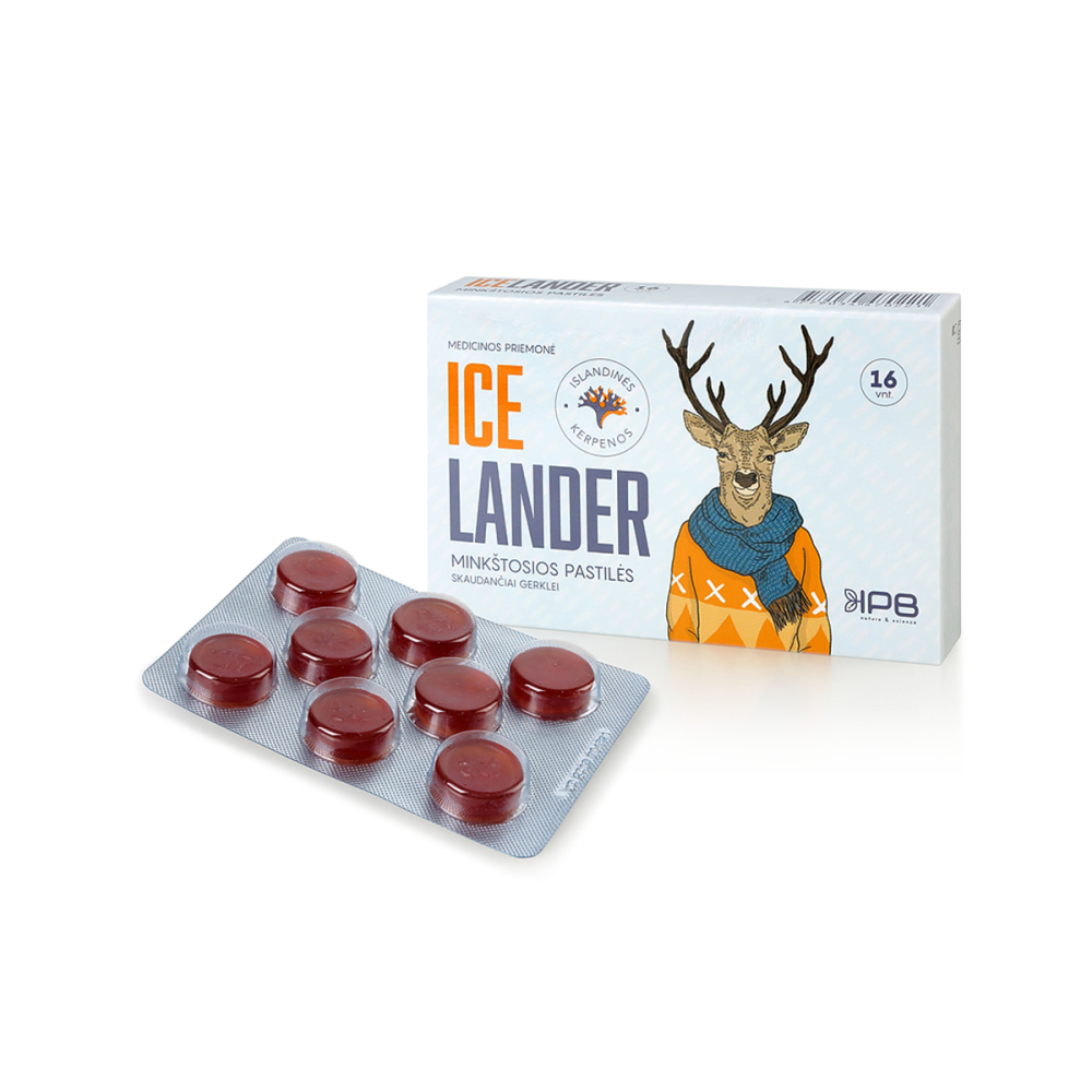 Ice Lander pastilės gerklei. Nuo peršalimo
