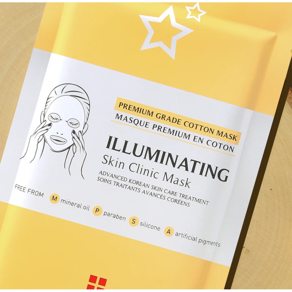 Leaders “Illuminating Skin Clinic Mask“ skaistinamoji lakštinė kaukė su niacinamidu. Lakštinės ir hidrogelio kaukės