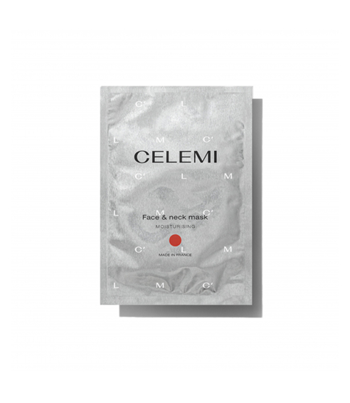 The intensively moisturizing two-part face and neck mask . Face care